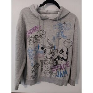 Space Jam Pullover  Hoodie Looney Tunes Kids Sz.  XL  15/17  Grey